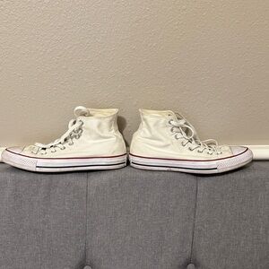 Converse Off-White High-Tops with Red Accents